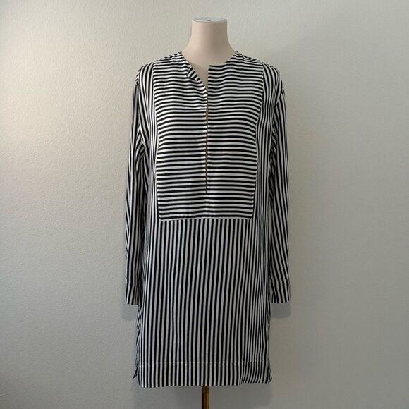 Piazza Sempione Dress Blue White Stripes Nautical Women’s Size 4 / IT 36 - Picture 1 of 11